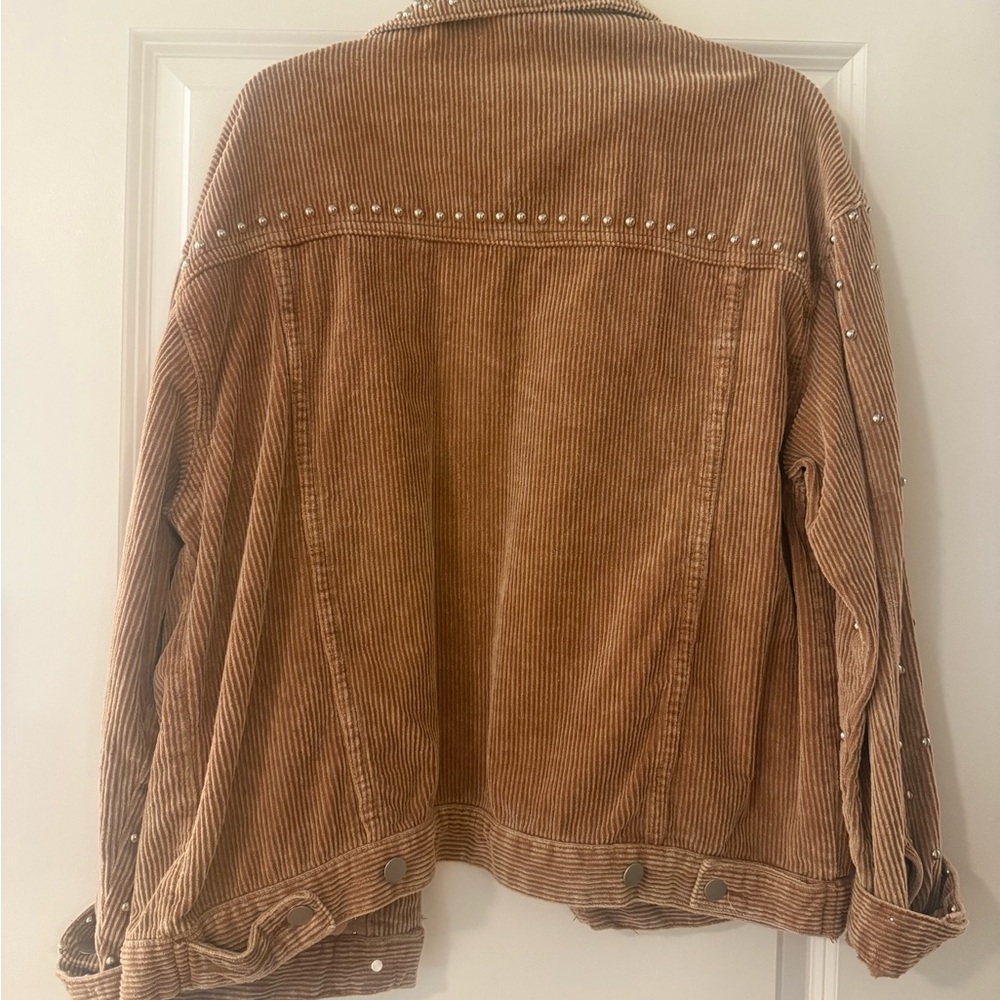 POL Brown Studded Corduroy Jean Jacket - Picture 2 of 2